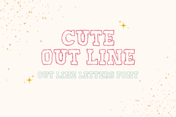 Cute out Line: A Fun Handwritten Display Font