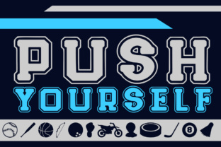 Push Yourself: A Sporty Font for Dynamic Designs